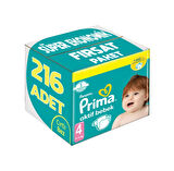 Prima Bebek Bezi Beden:4 9-14kg Maxi 216 Adet 4 Numara