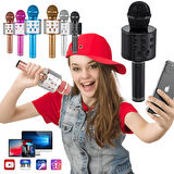 Bluetooth Karaoke Mikrofon ve Hoparlör Şarjlı Müzik Çalar Mikrofon