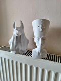 Antik Mısır Nefertiti ve Anubis Biblo 20 Cm