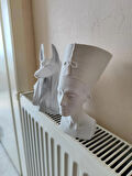 Antik Mısır Nefertiti ve Anubis Biblo 20 Cm