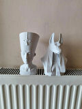 Antik Mısır Nefertiti ve Anubis Biblo 20 Cm