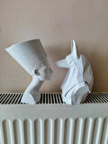Antik Mısır Nefertiti ve Anubis Biblo 20 Cm