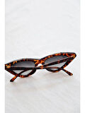 Mobgift Leopar Desenli Cat Eye Güneş Gözlüğü