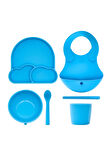 Babychefs %100 Premıum Silikon 6'lı Mama Seti Vakum Sistemli Mavi