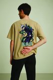 Lenithra Jujutsu Kaisen Gojo Anime Sırt Baskılı Unisex Oversize T-shirt Bej / L