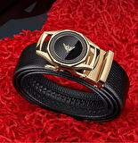 WİLLİAMPOLO Hakiki Deri Erkek Gold Tokalı Kemer  