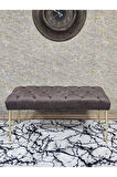 Gold Tel Ayaklı 90 cm Puf Bench - Puf - Bench - Kasalı Oturak - Oturak - Yatak Ucu Puf Kahverengi Renk 90 x 40 Boyut/Ebat