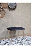 Metal Gold Tel Ayaklı 60 cm Puf Bench - Puf - Bench - Oturak - Mutfak Oturağı - Antre Oturağı Füme Renk 60 x 40 Boyut/Ebat