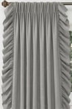Rüzgar Gülü Desenli Gri Keten Fon Perde – 2 Panel Amerikan 1x2 Pile (Double Pinch Pleat)