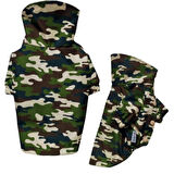 Gedyco Green Camouflage Polarlı Küçük Irk Köpek Yağmurluğu