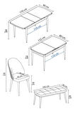 Milas Meşe Desen 80x132 MDF Açılabilir Mutfak Masası Takımı 4 Sandalye, 1 Bench