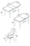 Jusie Beyaz Mermer Desen 80x132 Açılabilir Yemek Odası Takımı 4  Sandalye