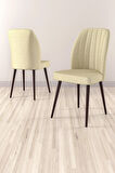 Milas Beyaz Mermer Desen 80x132 MDF Açılabilir Mutfak Masası Takımı 4  Sandalye