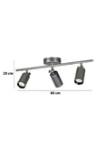 Spoty 3'Lü Gri Renkli GÜN IŞIĞI Modern Tasarım Salon - Mutfak - Banyo Spot Sıralı Avize
