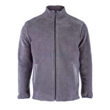 Unisex Cepli Tam Gri Fermuarlı Polar Mont