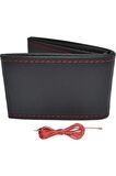Opel Astra F Uyumlu Deri Dikmeli Direksiyon Kılıfı Kırmızı Ipli (38cm×10.5cm)