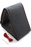 Opel Astra F Uyumlu Deri Dikmeli Direksiyon Kılıfı Kırmızı Ipli (38cm×10.5cm)