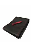 Dikme Direksiyon Kılıfı Delikli Kırmızı Ipli- Kokusuz (38×10cm)