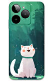 GM Era 30 Uyumlu Kedi Desenli Telefon Kılıfı + Ekran Koruyucu - 5781