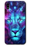 Galaxy A10 Kılıf HD Desen Baskılı Arka Kapak - Neon Lion 