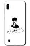 Galaxy A10 Kılıf HD Desen Baskılı Arka Kapak - Kemal Atatürk İmza 