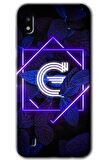 Galaxy A10 Kılıf HD Desen Baskılı Arka Kapak - Dark Neon Yaprak G Harfi 