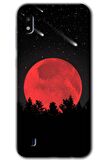 Galaxy A10 Kılıf HD Desen Baskılı Arka Kapak - Kanlı Ay 