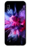 Galaxy A10 Kılıf HD Desen Baskılı Arka Kapak - Color Splash Purple 