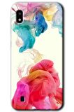 Galaxy A10 Kılıf HD Desen Baskılı Arka Kapak - Gökkuşağı Color 