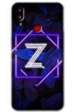 Galaxy A10s Kılıf HD Desen Baskılı Arka Kapak - Dark Neon Yaprak Z Harfi 