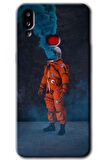 Galaxy A10s Kılıf HD Desen Baskılı Arka Kapak - Smoke Astronot 