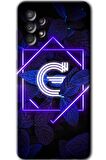 Galaxy A13 Kılıf HD Desen Baskılı Arka Kapak - Dark Neon Yaprak G Harfi 