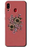 Galaxy A20 Kılıf HD Desen Baskılı Arka Kapak - Retro Çiçek 