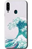 Galaxy A20s Kılıf HD Desen Baskılı Arka Kapak - Dalga 