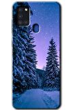 Galaxy A21s Kılıf HD Desen Baskılı Arka Kapak - Kış Manzarası 