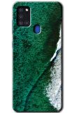 Galaxy A21s Kılıf HD Desen Baskılı Arka Kapak - Yeşil Okyanus 