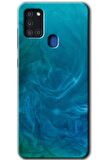 Galaxy A21s Kılıf HD Desen Baskılı Arka Kapak - Mavi Aura 
