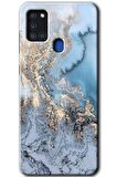 Galaxy A21s Kılıf HD Desen Baskılı Arka Kapak - Eski Mermer 
