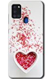 Galaxy A21s Kılıf HD Desen Baskılı Arka Kapak - Kalpli Şekerleme 