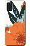 Galaxy A21s Kılıf HD Desen Baskılı Arka Kapak - Portakal Çiçeği 