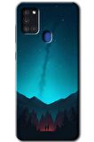 Galaxy A21s Kılıf HD Desen Baskılı Arka Kapak - Night Fores Mount 
