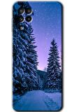 Galaxy A22 Kılıf HD Desen Baskılı Arka Kapak - Kış Manzarası 