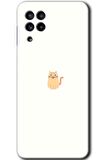 Galaxy A22 Kılıf HD Desen Baskılı Arka Kapak - Cat Minimalism 