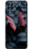 Galaxy A22 Kılıf HD Desen Baskılı Arka Kapak - Dark Butterfly 