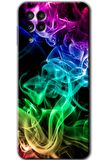 Galaxy A22 Kılıf HD Desen Baskılı Arka Kapak - Smoke Colorful 