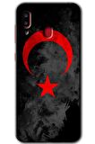 Galaxy A30 Kılıf HD Desen Baskılı Arka Kapak - Black Ayyıldız 