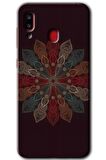 Galaxy A30 Kılıf HD Desen Baskılı Arka Kapak - Mandala Flower Wal 