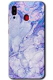 Galaxy A30 Kılıf HD Desen Baskılı Arka Kapak - Spots Lilac 