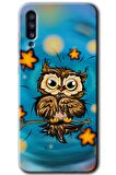 Galaxy A30s Kılıf HD Desen Baskılı Arka Kapak - Owl Bird Stars 