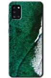 Galaxy A31 Kılıf HD Desen Baskılı Arka Kapak - Yeşil Okyanus 